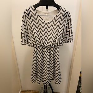 3/$15 Black and White Chevron Dress from Charming Charlie
